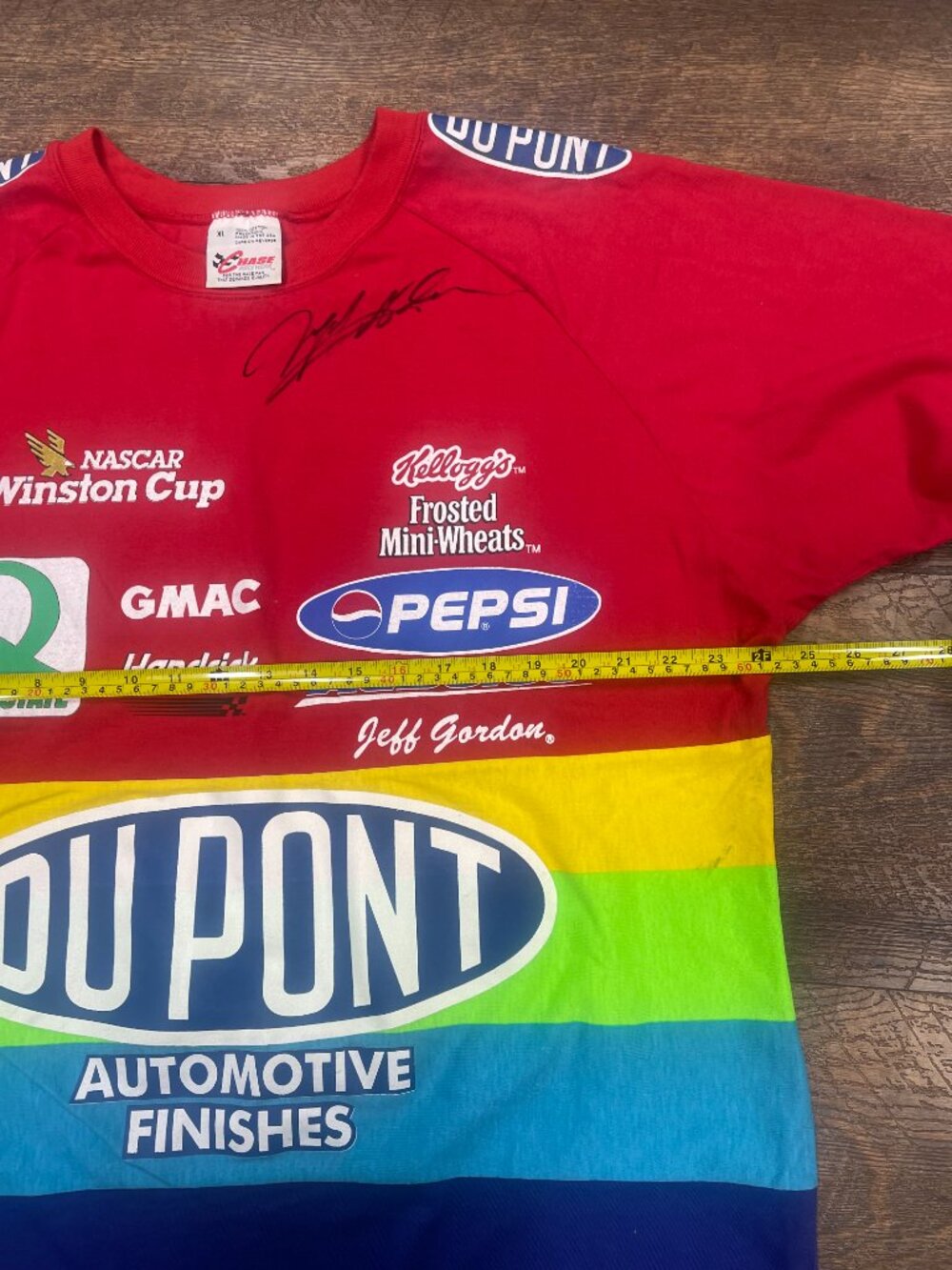 Vintage Jeff Gordon Signed DuPont Rainbow NASCAR Chase Racewear Shirt XL - Picture 6 of 10